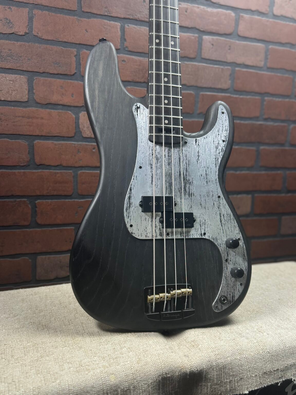 Feti Woodcraft Custom Made 4 String P-Bass Electric Bass Guitar - Bass, Satin Charcoal Black - Image 3