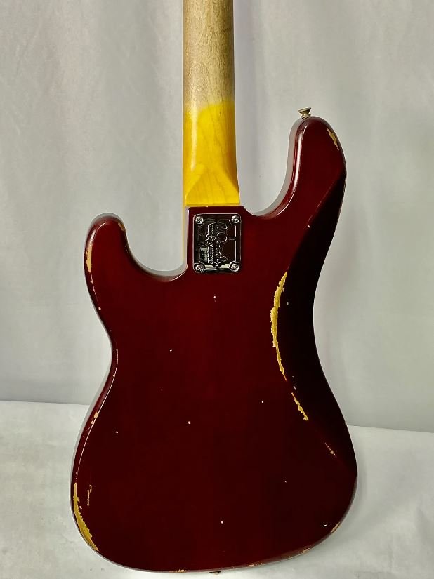 PB4 P-Bass Style Flame-Maple Top 4-String Bass 34" Scale - Image 7