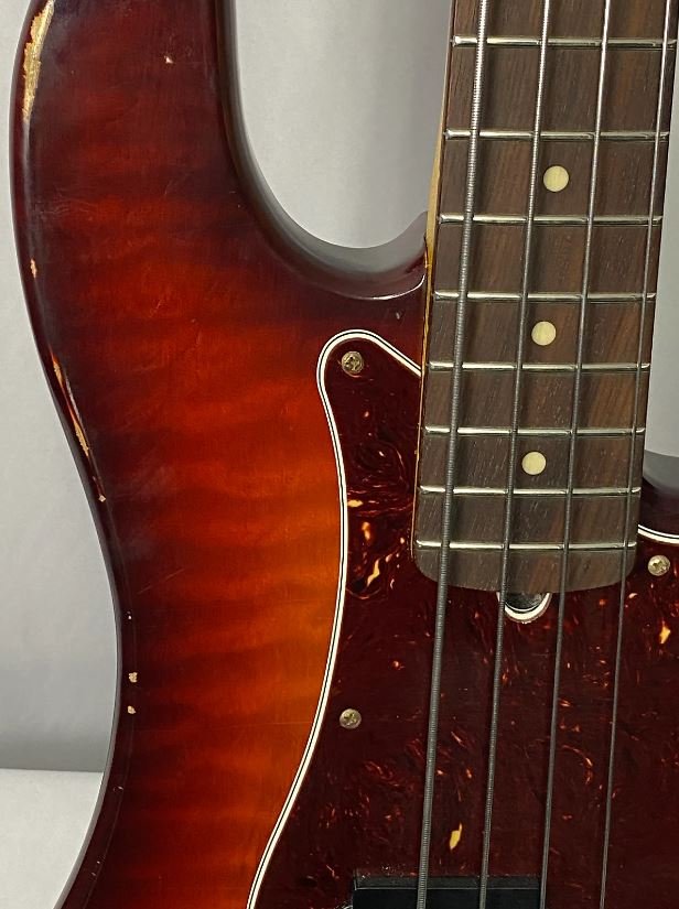 PB4 P-Bass Style Flame-Maple Top 4-String Bass 34" Scale - Image 8