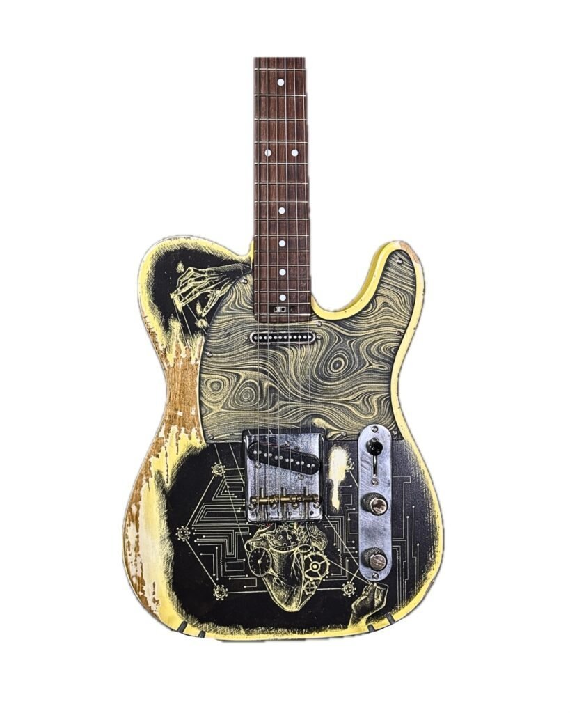 Tele "Covid 19" Custom paintWoodcraft Electric Guitars Custom Hand-Painted (Dail-Tribute) T-Caster Electric Guitar - Tele “Covid 19” Custom Paint