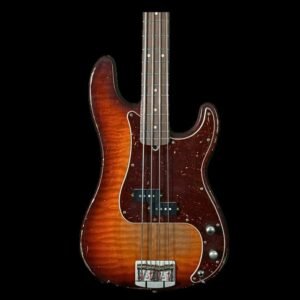 PB4 P-Bass Style Flame-Maple Top 4-String Bass 34" Scale